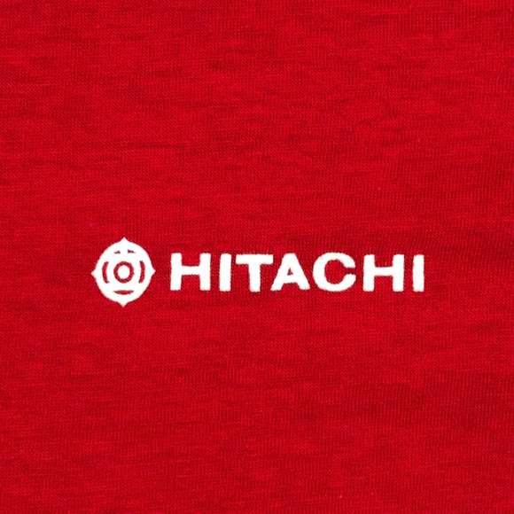 Vintage Hitachi Shirt Adult EXTRA SMALL Red Japanese Technology Electronics 80s - Picture 2 of 6